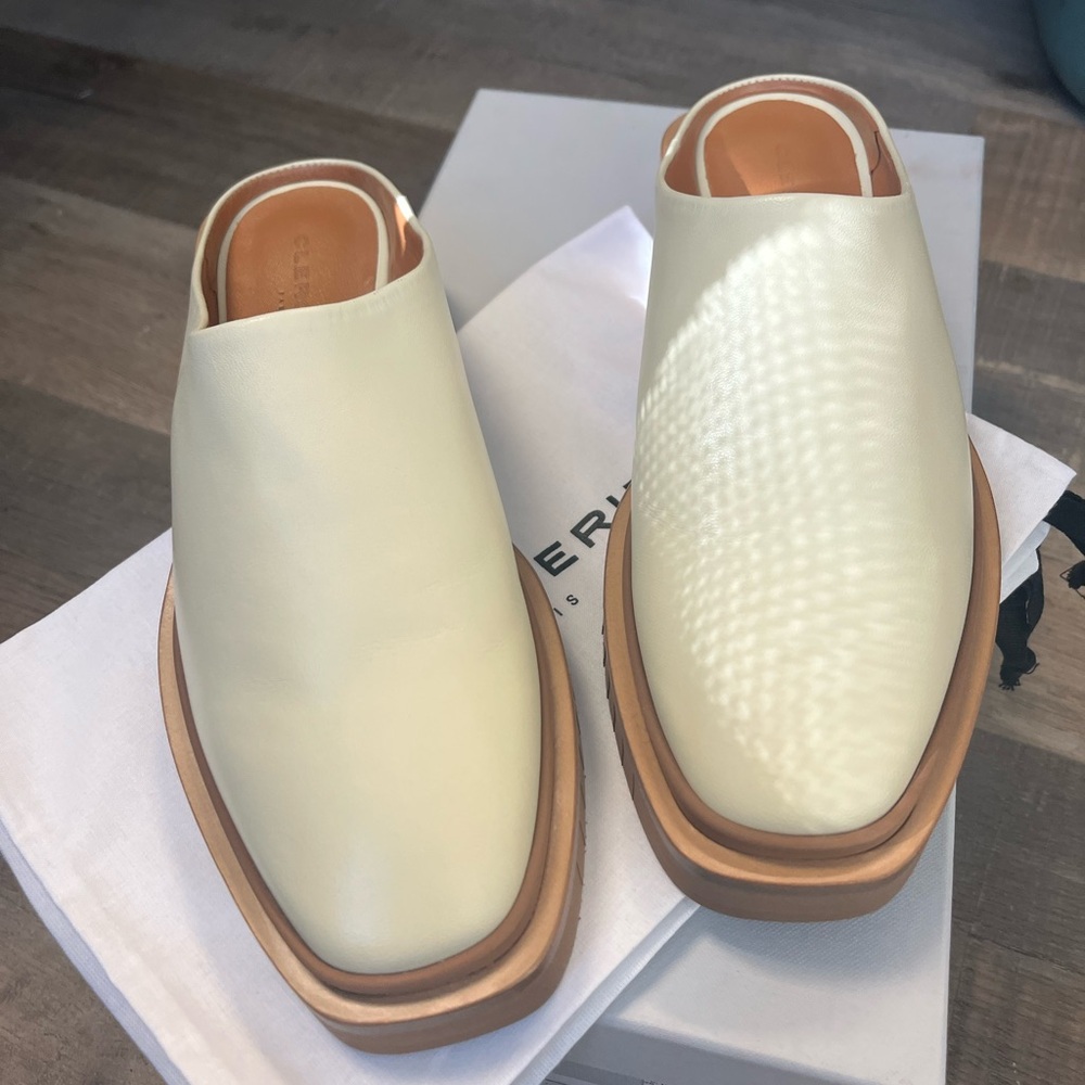 Robert Clergerie Cream Leather Mules